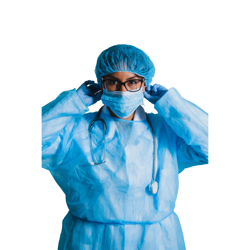 Thumb Loop Protective Gown - Blue (75)